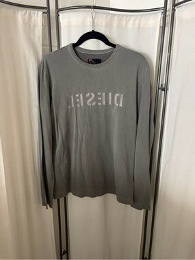 Diesel Grey Long Sleeve Logo Tee